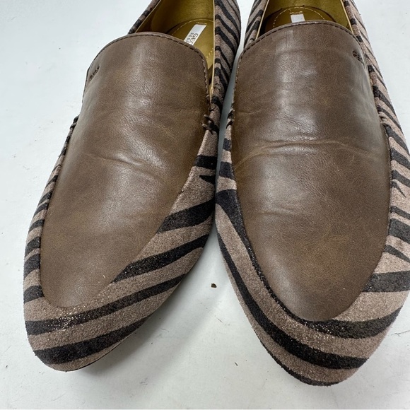 Geox Shoes Womens 37 US 7 Brown Grey‎ Animal Print Italian Leather Upper Flats - Picture 15 of 15